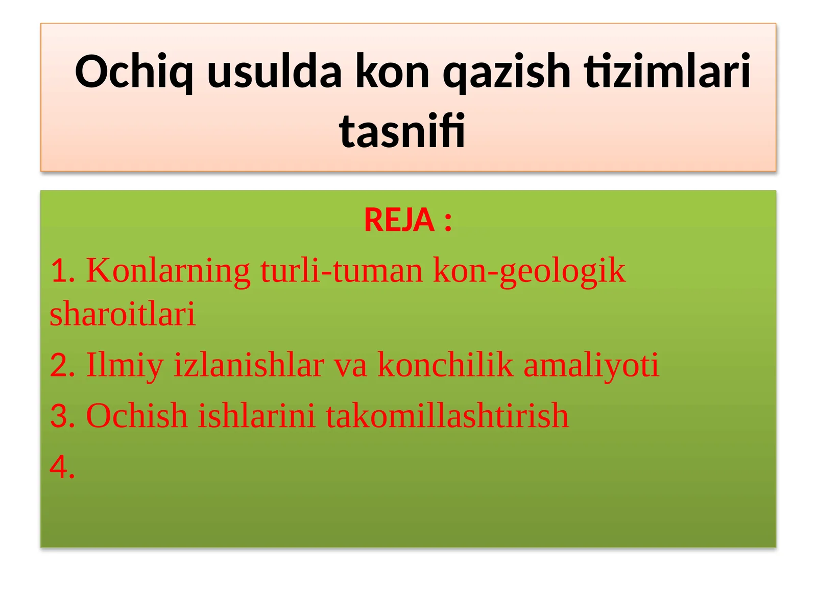 Konlarning Turli-Tuman Kon-Geologik Sharoitlari
