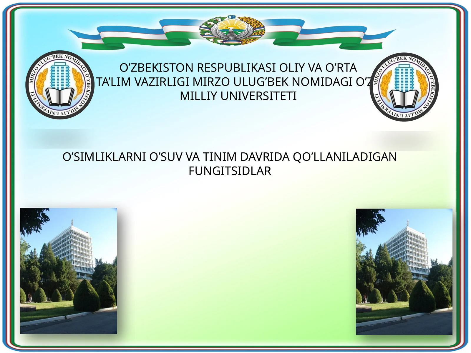 O'simliklarni O'suv va Tinim Davrida Qo'llaniladigan Fungitsidlar