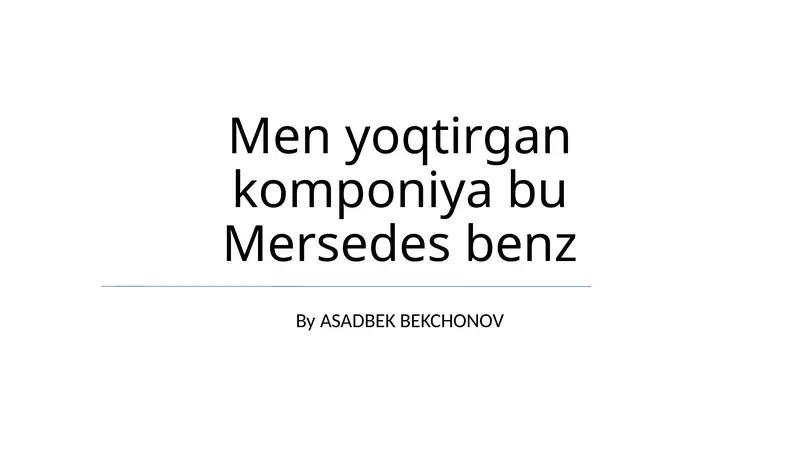 Mercedes-Benz Avtomobillarining Xususiyatlari
