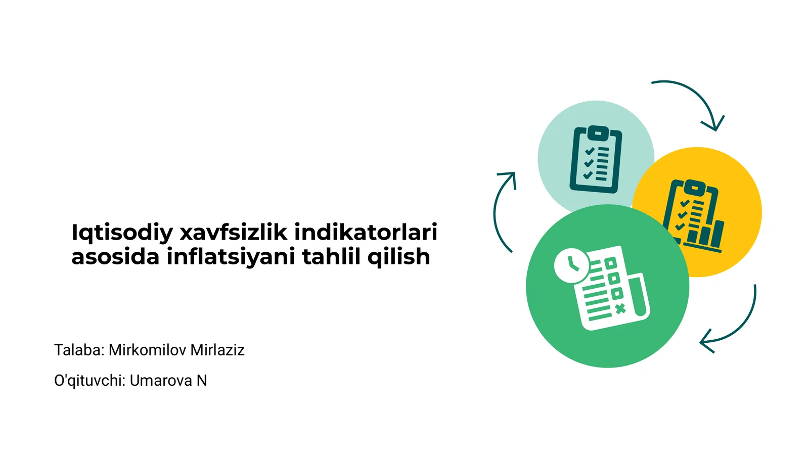 Iqtisodiy xavfsizlik indikatorlari asosida inflatsiyani tahlil qilish