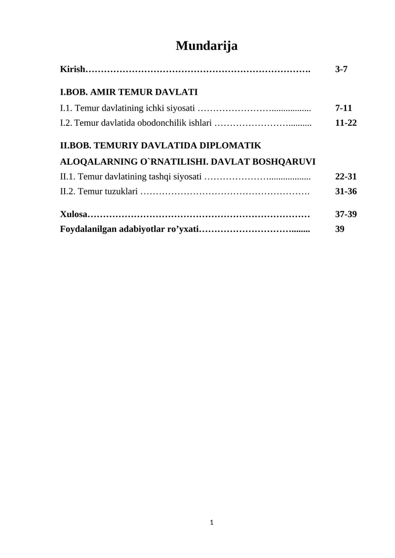 Amir Temur davrida ichki va tashqi siyosat