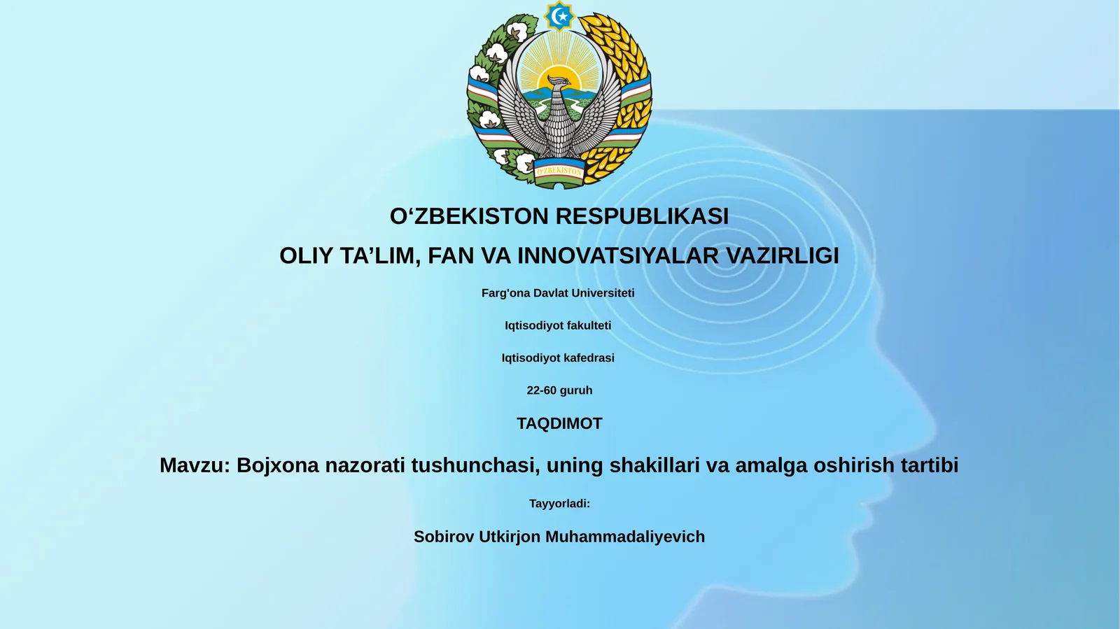 Bojxona nazorati tushunchasi