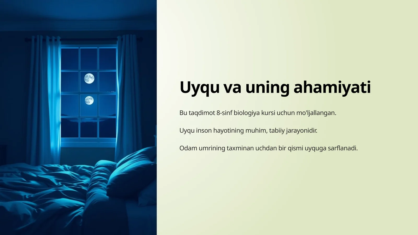 Uyqu va uning ahamiyati