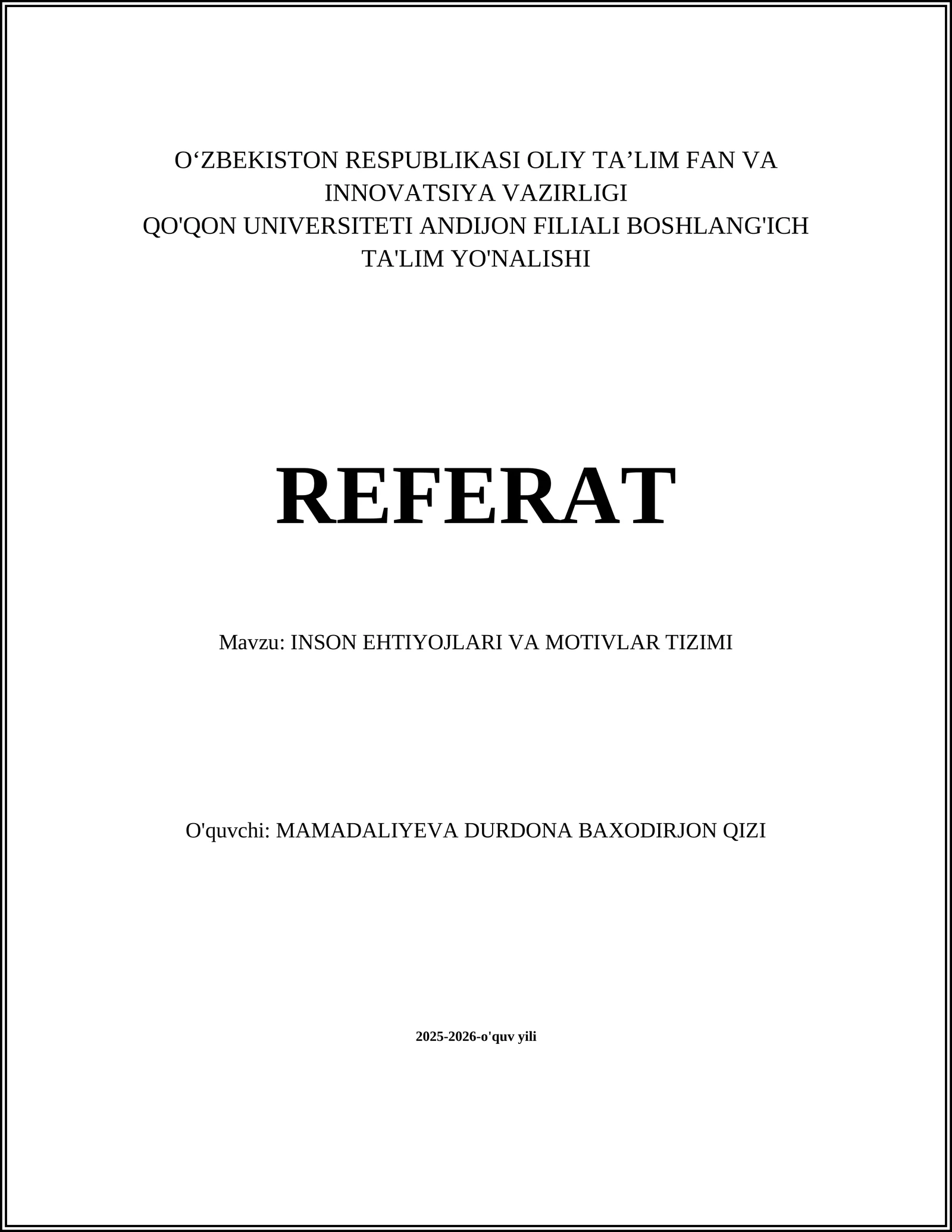 Maslow ehtiyojlar ierarxiyasi