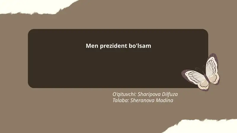 Men prezident bo'lsam