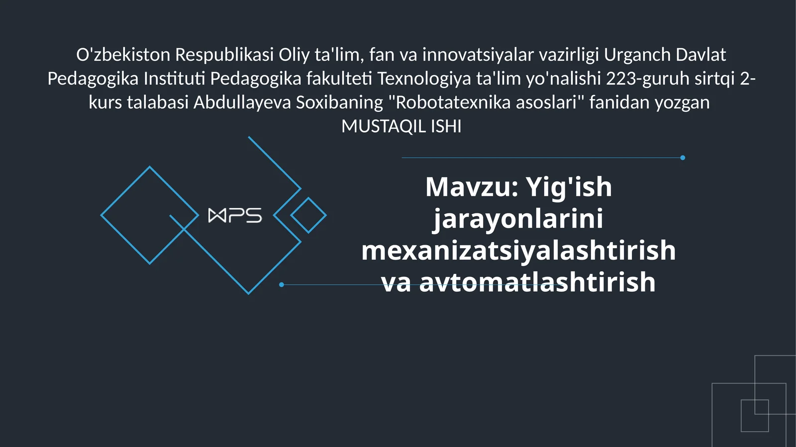 Robotatexnika asoslari