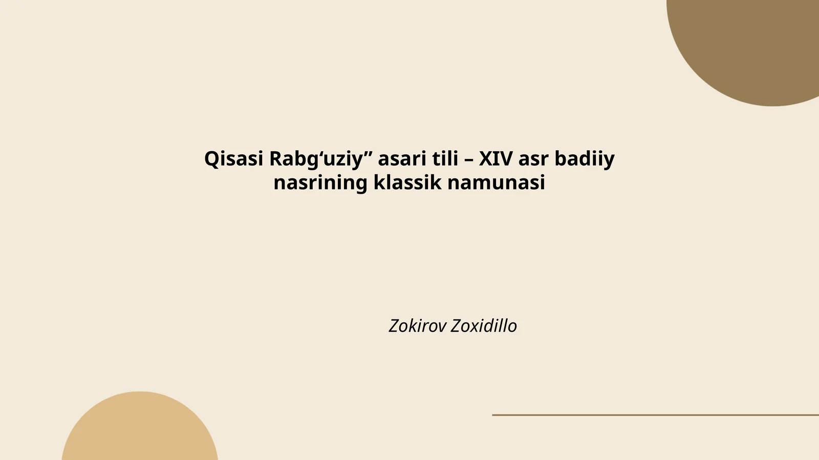 Qisasi Rabg‘uziy” asari tili – XIV asr badiiy nasrining klassik namunasi