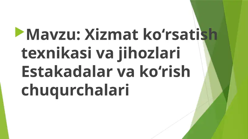 TXK VA ESTAKADALAR haqida.