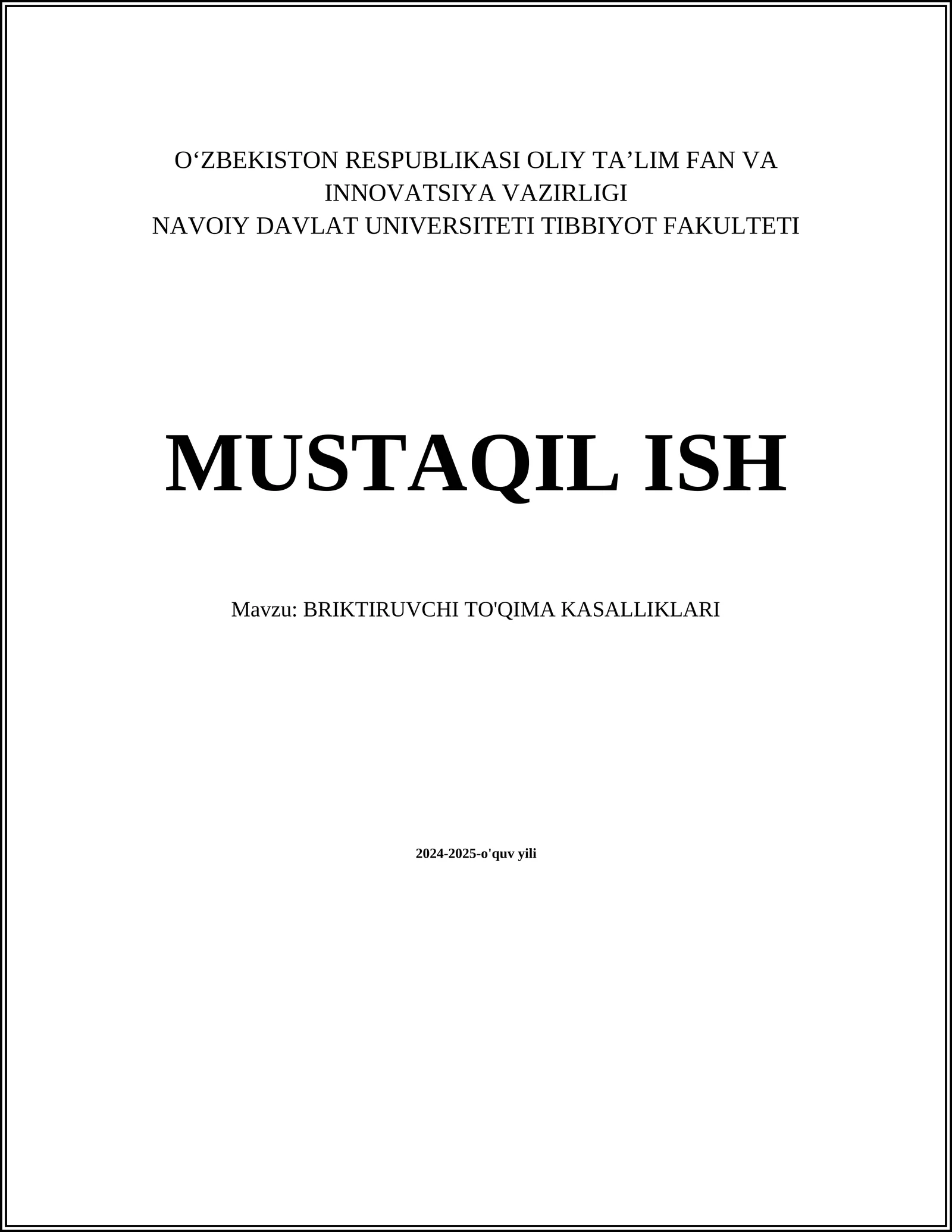BRIKTIRUVCHI TO'QIMA KASALLIKLARI