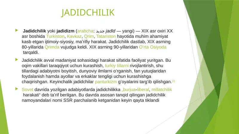 JADIDCHILIK MAHMUDXO’JA BEHBUDIY