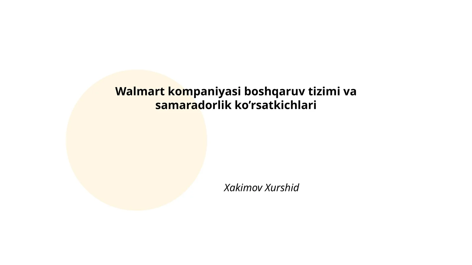 Walmart kompaniyasi boshqaruv tizimlari