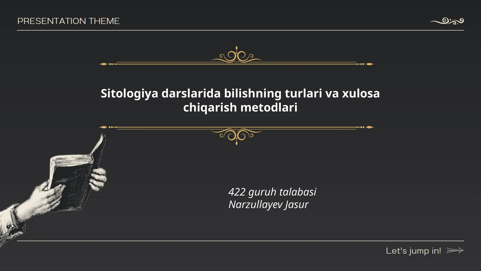 Sitologiya darslarida bilishning turlari va xulosa chiqarish metodlari