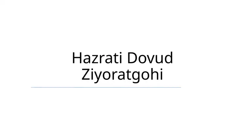 Hazrati Dovud Ziyoratgohi