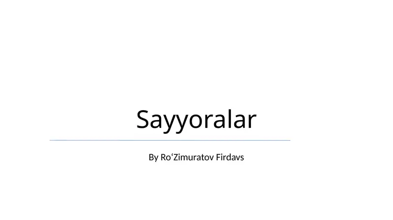 Sayyoralar