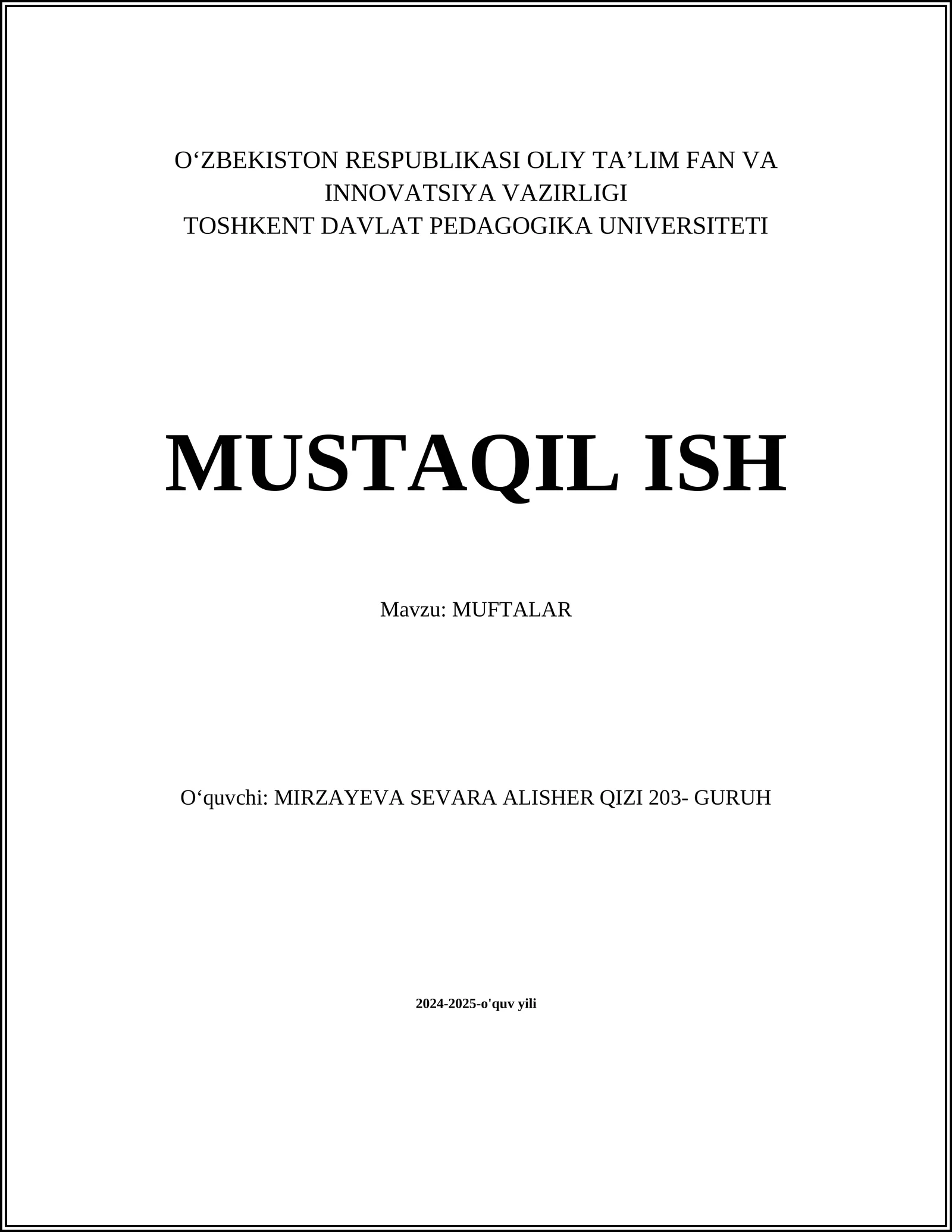 MUFTALAR