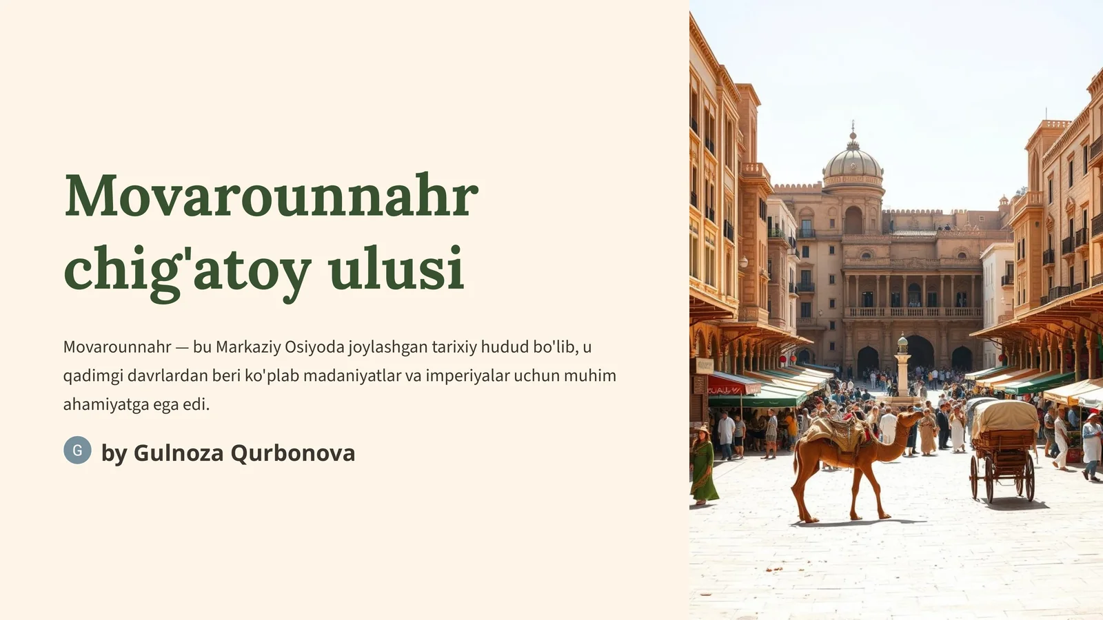 Movarounnahr chig'atoy ulusi mavzusida tayyor taqdimot