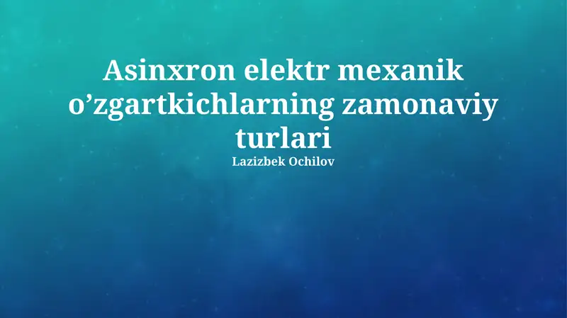 Sensorsiz Boshqarish