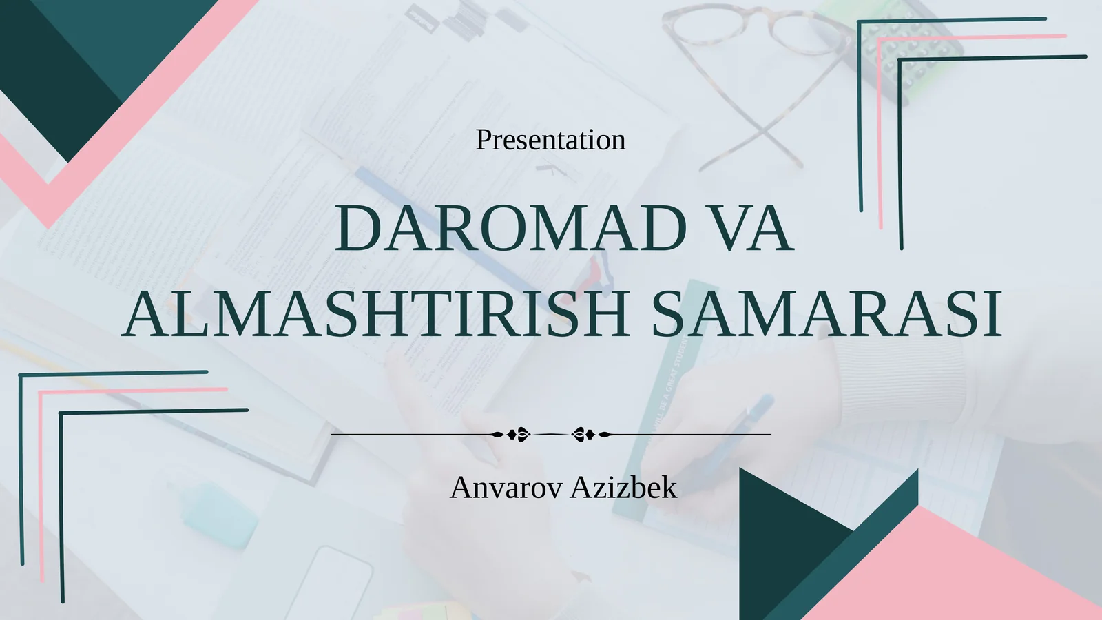 DAROMAD VA ALMASHTIRISH SAMARASI