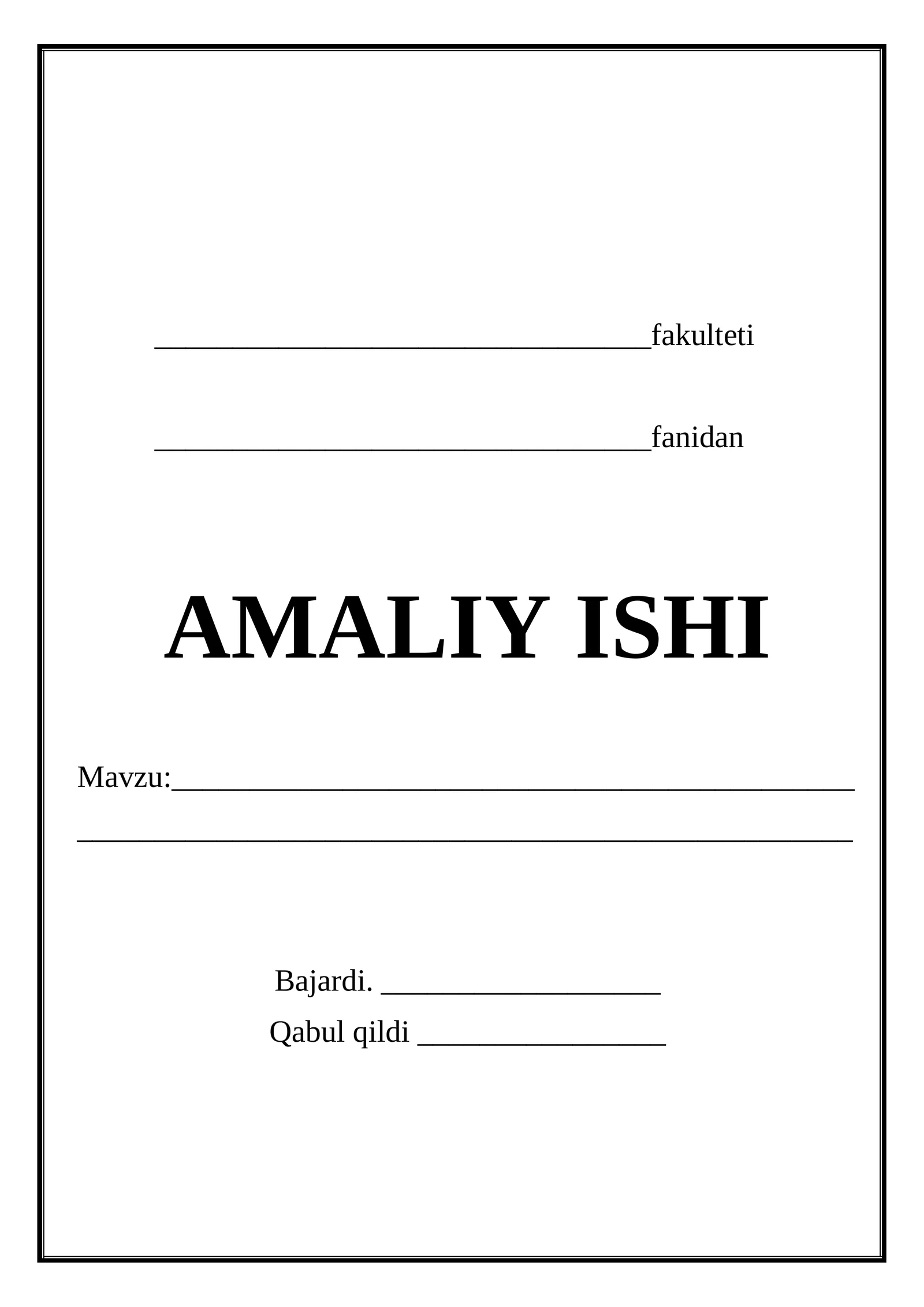 AMALIY ISHI YUZI