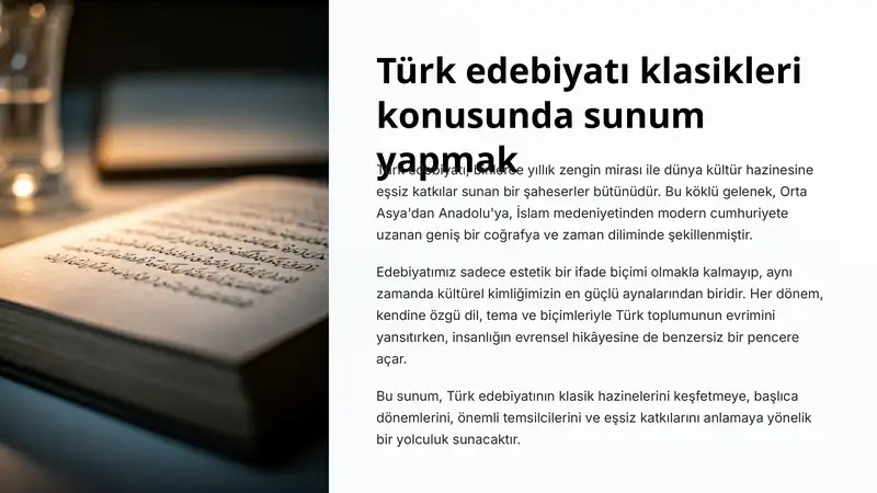 Türk Edebiyatı Klasikleri Sunumu