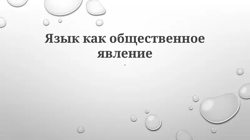 Язык как общественное явление