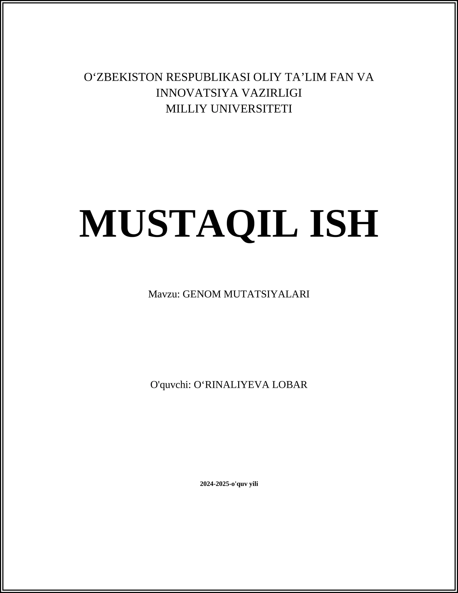 GENOM MUTATSIYALARI