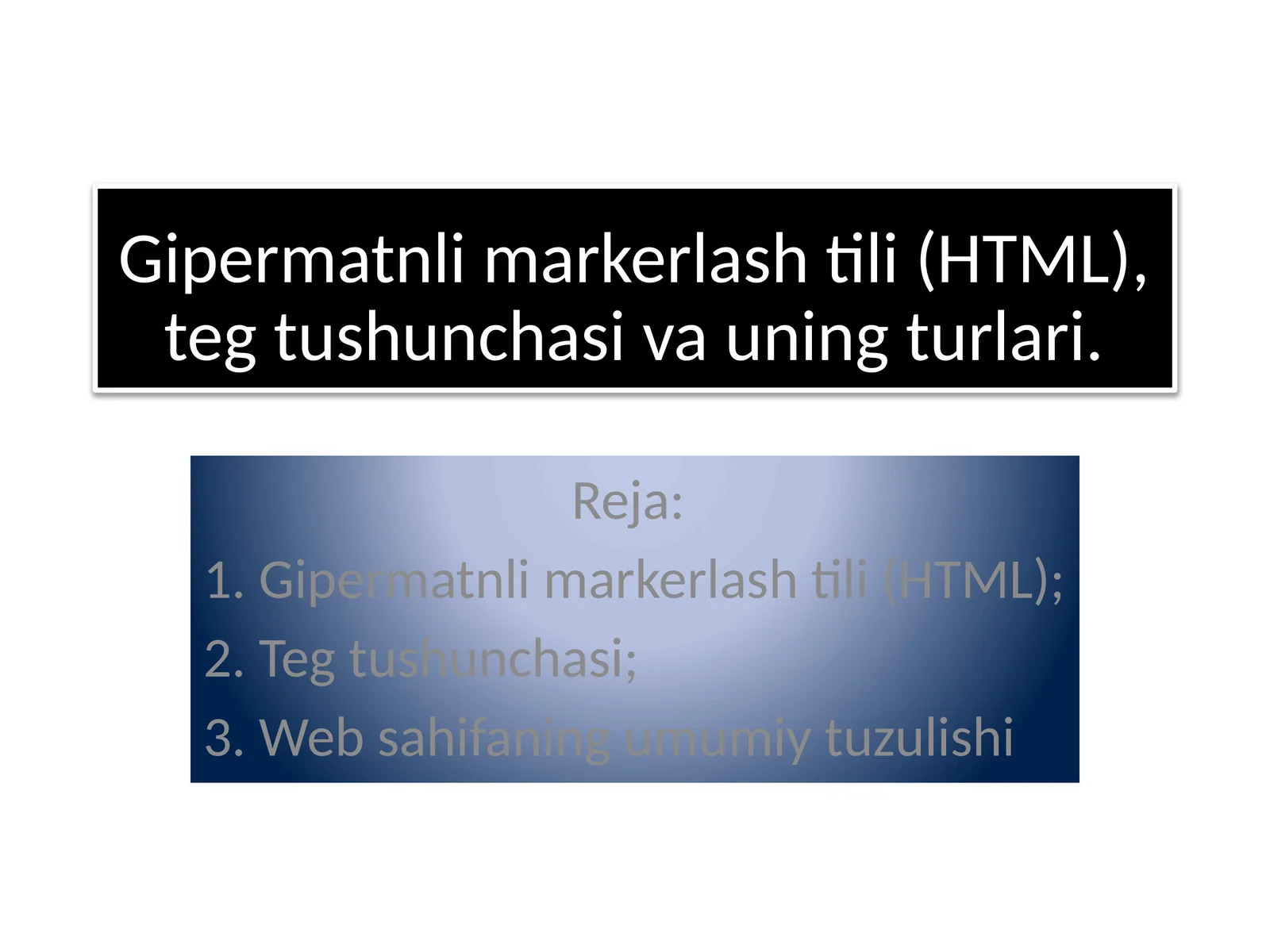 Gipermatnli markerlash tili (HTML)