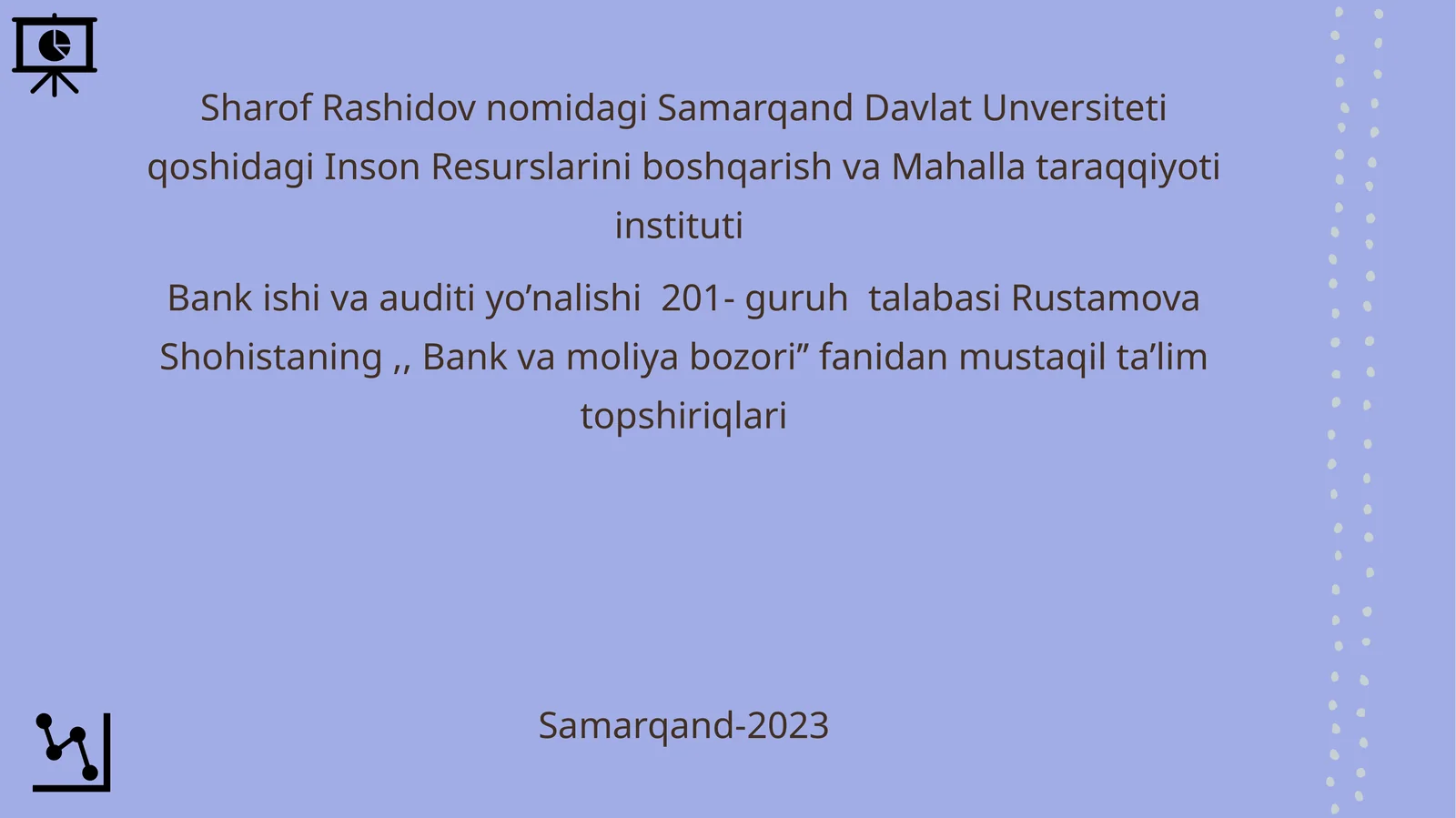Moliya bozori risklari va investitsion portfellarni boshqarish asoslari