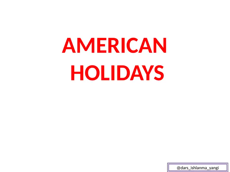 AMERICANHOLIDAYS