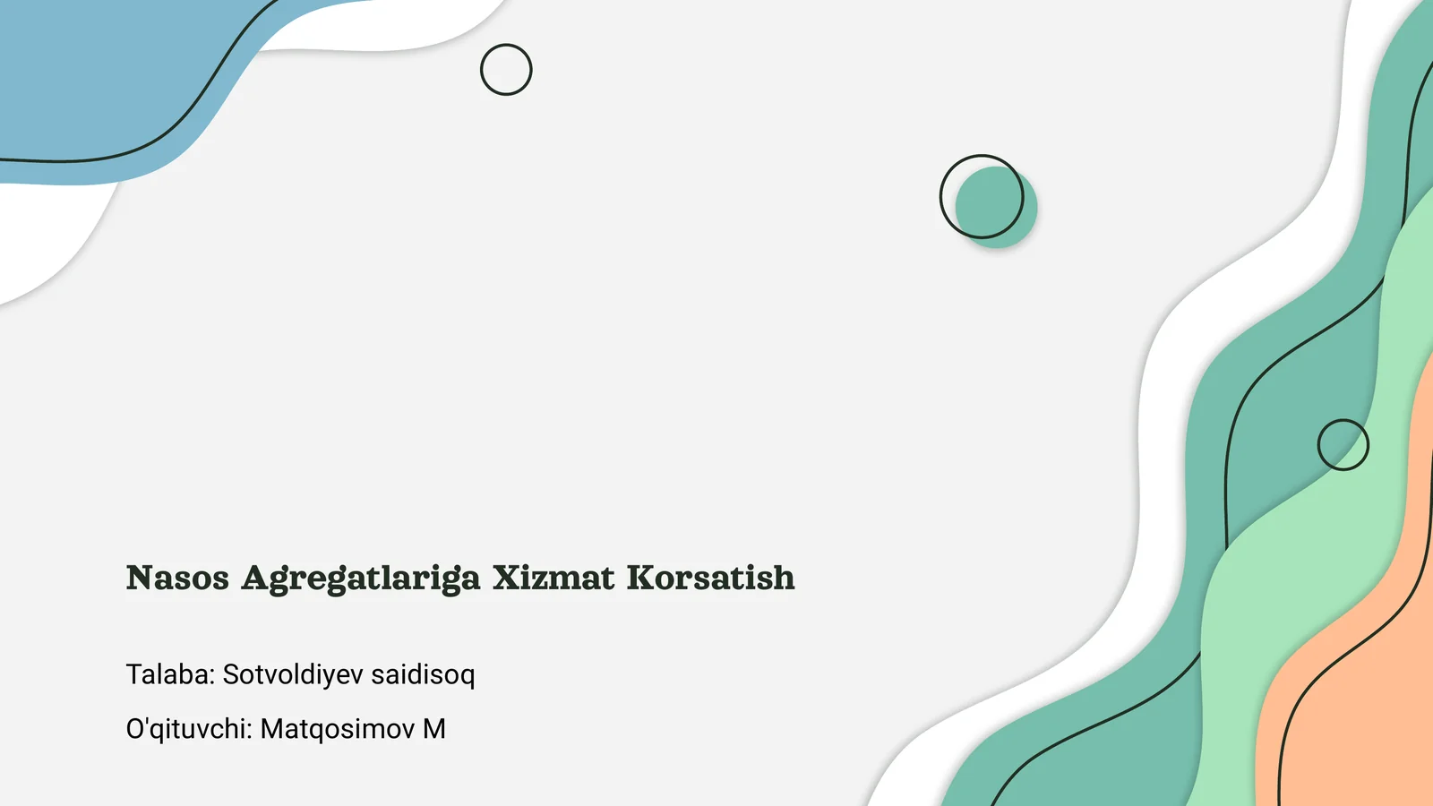 Nasos Agregatlariga Xizmat Korsatish