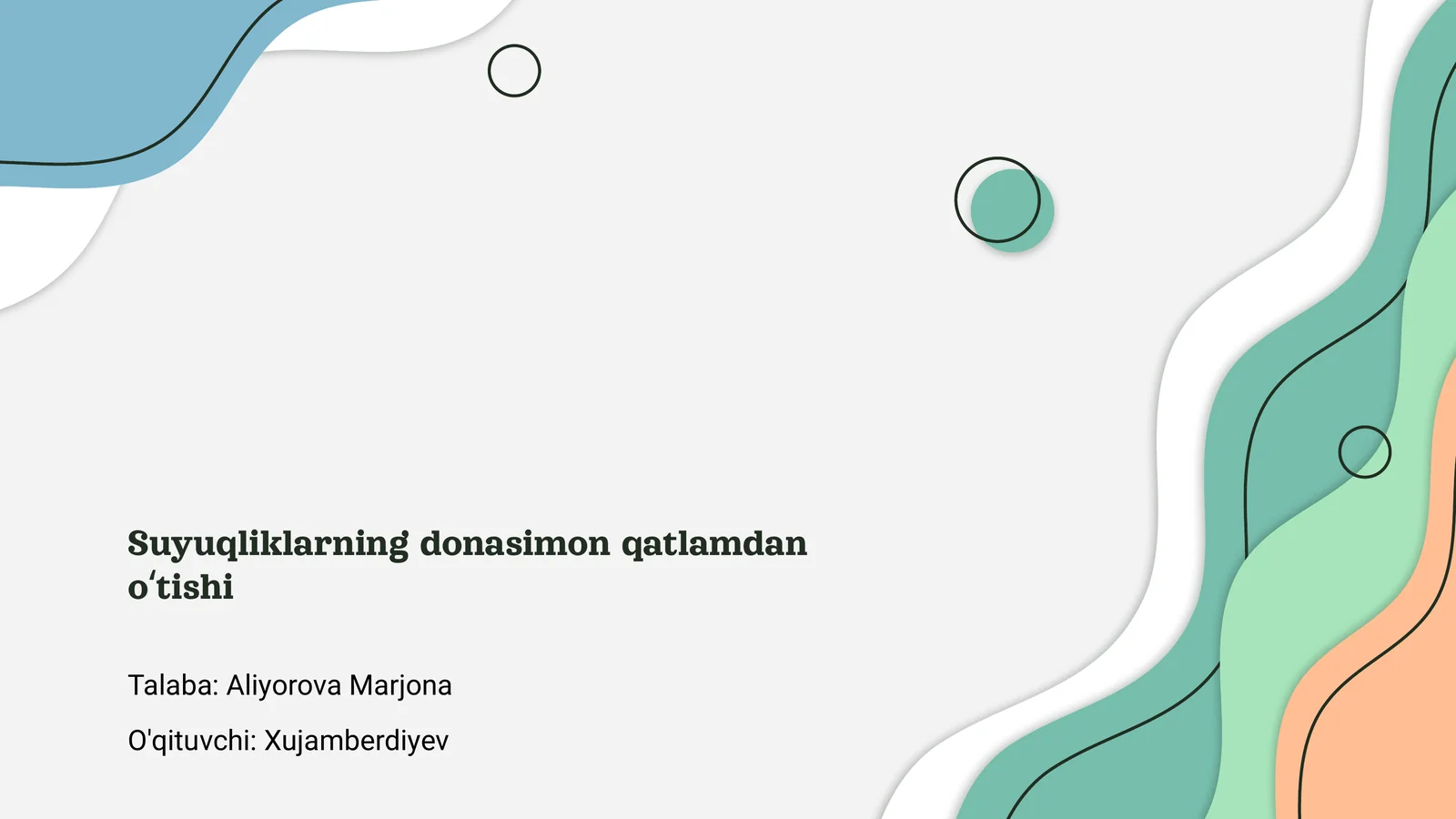 Suyuqliklarning donasimon qatlamdan oʻtishi