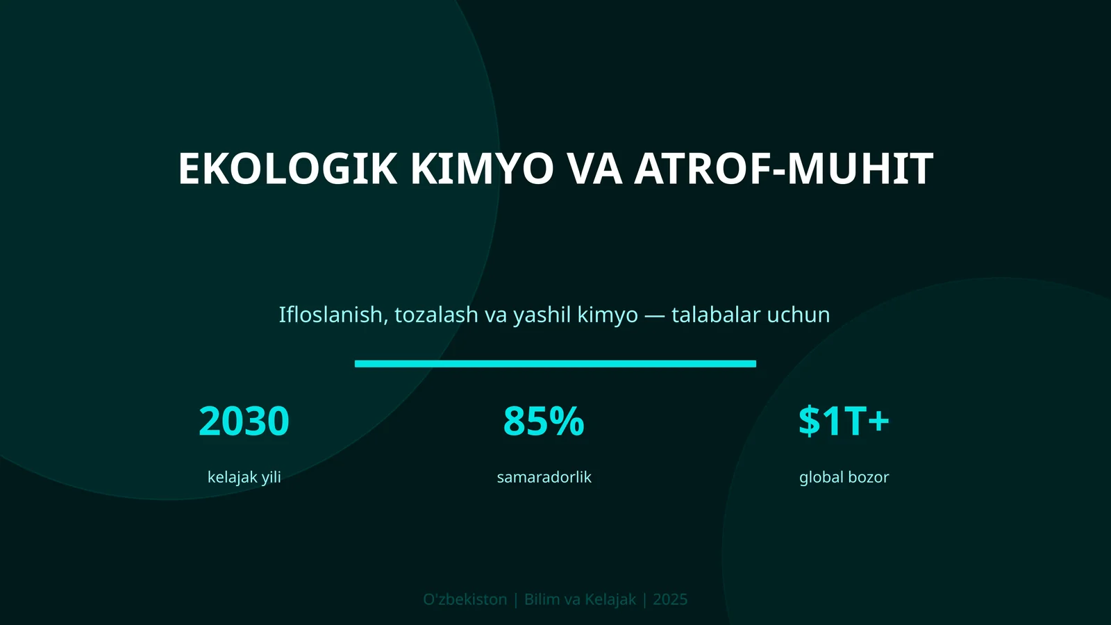EKOLOGIK KIMYO VA ATROF-MUHIT