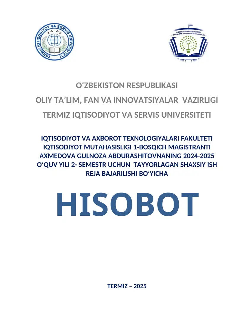 Magistrlik dissertatsiya