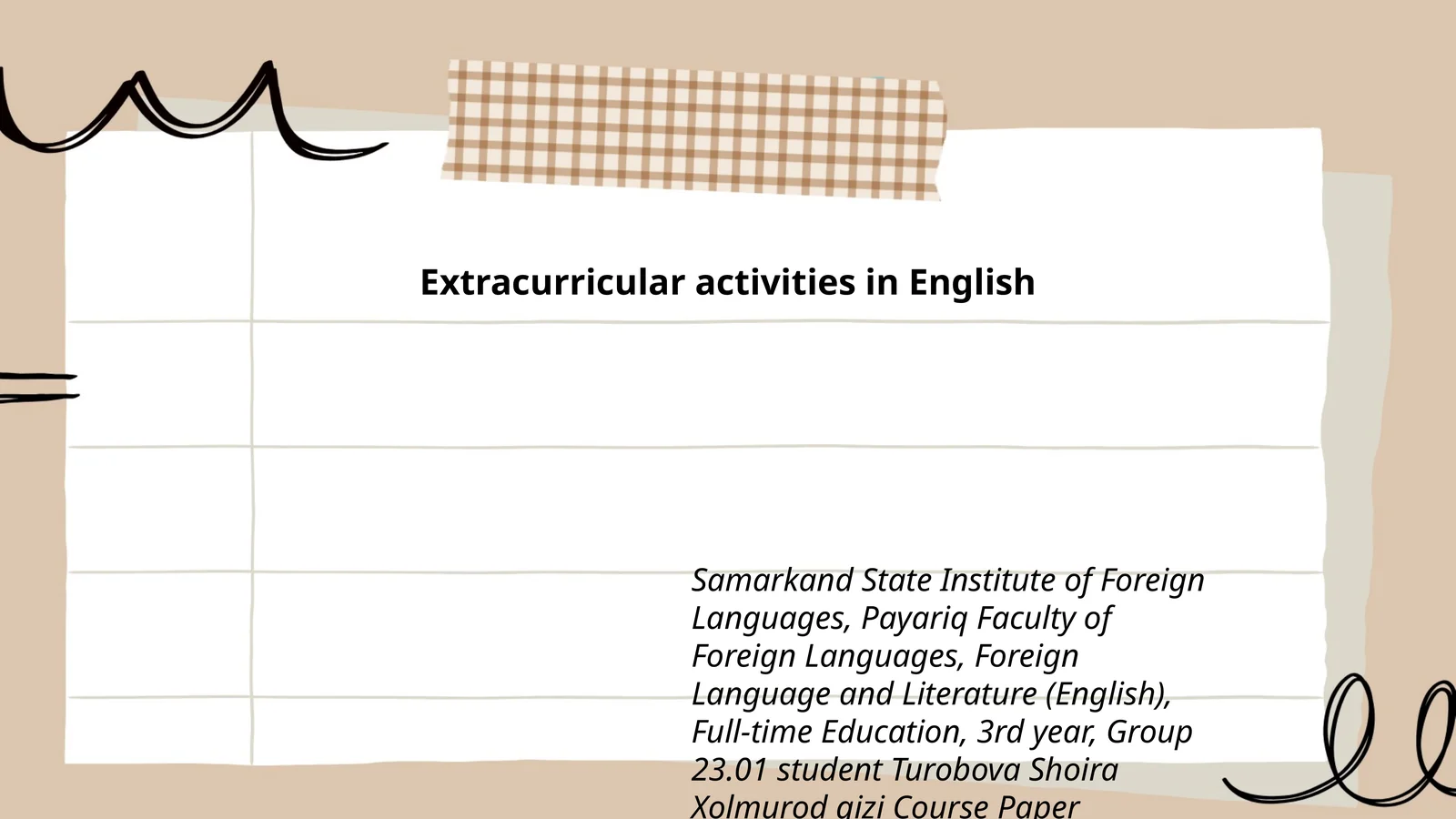 Course Paper Presentation on English Language Teaching Methodology
