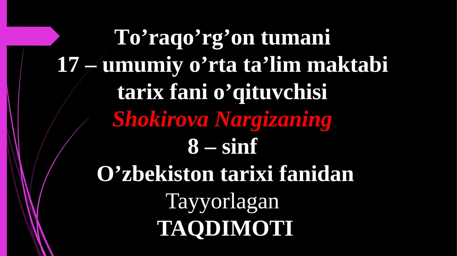 8-sinf O'zbekiston tarixi Salib yurishlari davrida yaqin sharq dars ishlanma