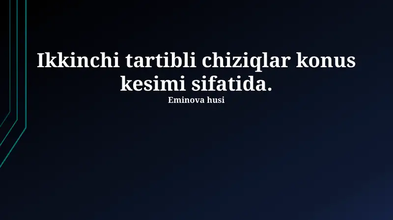 Konik Kesmalar - Parabola