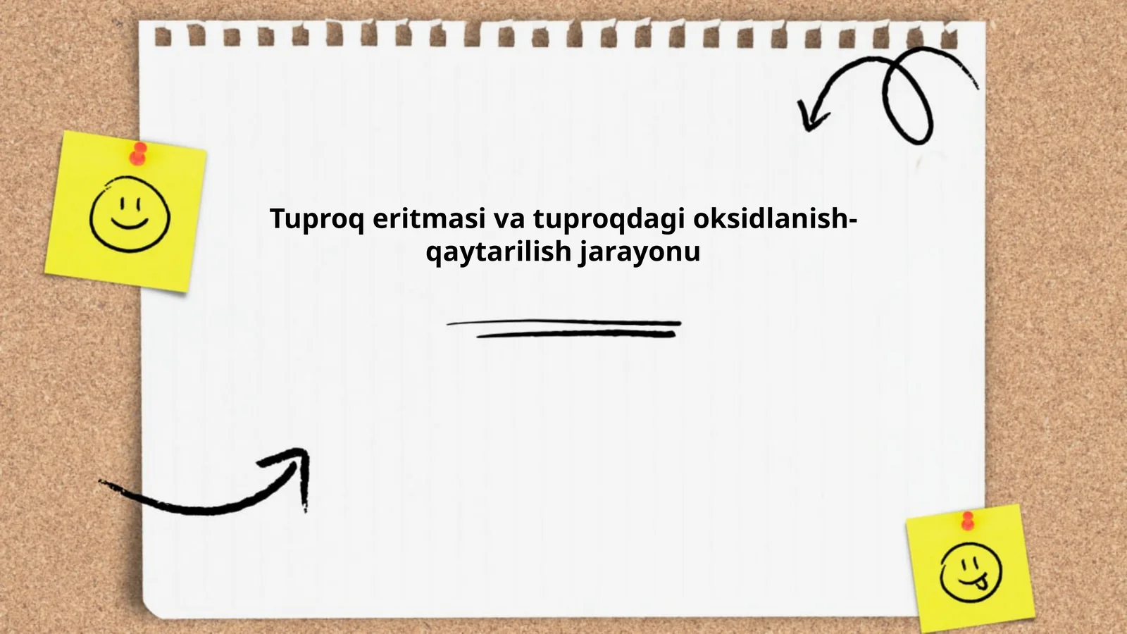 Tuproq eritmasi va tuproqdagi oksidlanish-qaytarilish jarayonu