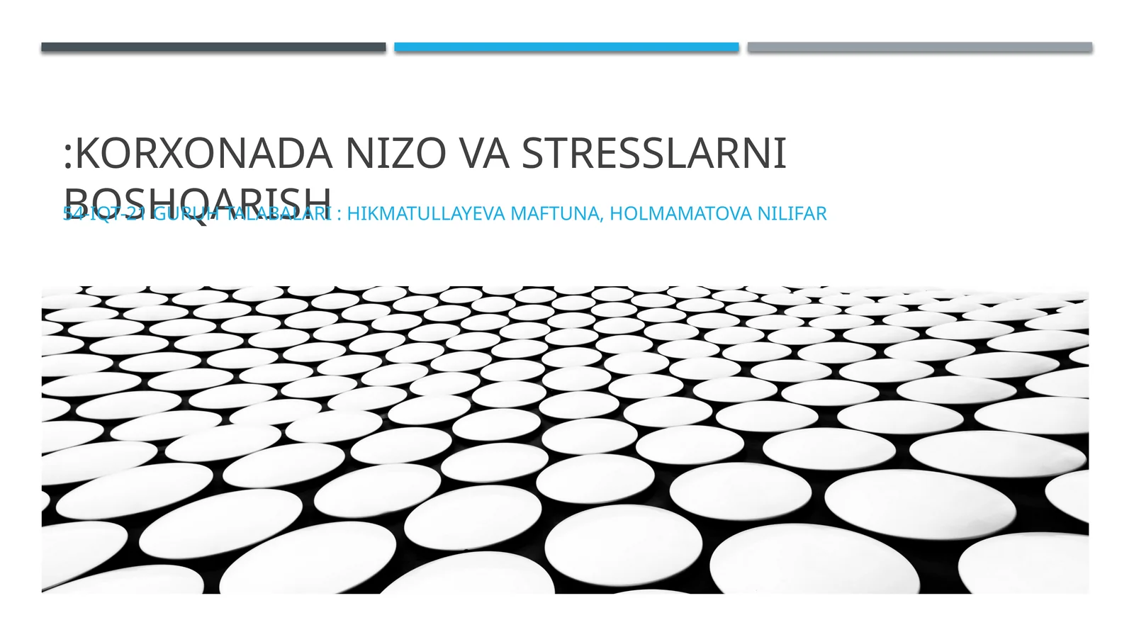 KORXONADA Nizo va stresslarni boshqarish