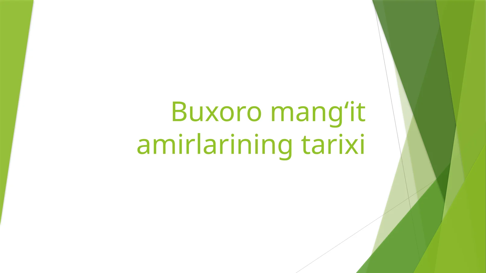 Buxoro mang‘it amirlarining tarixi