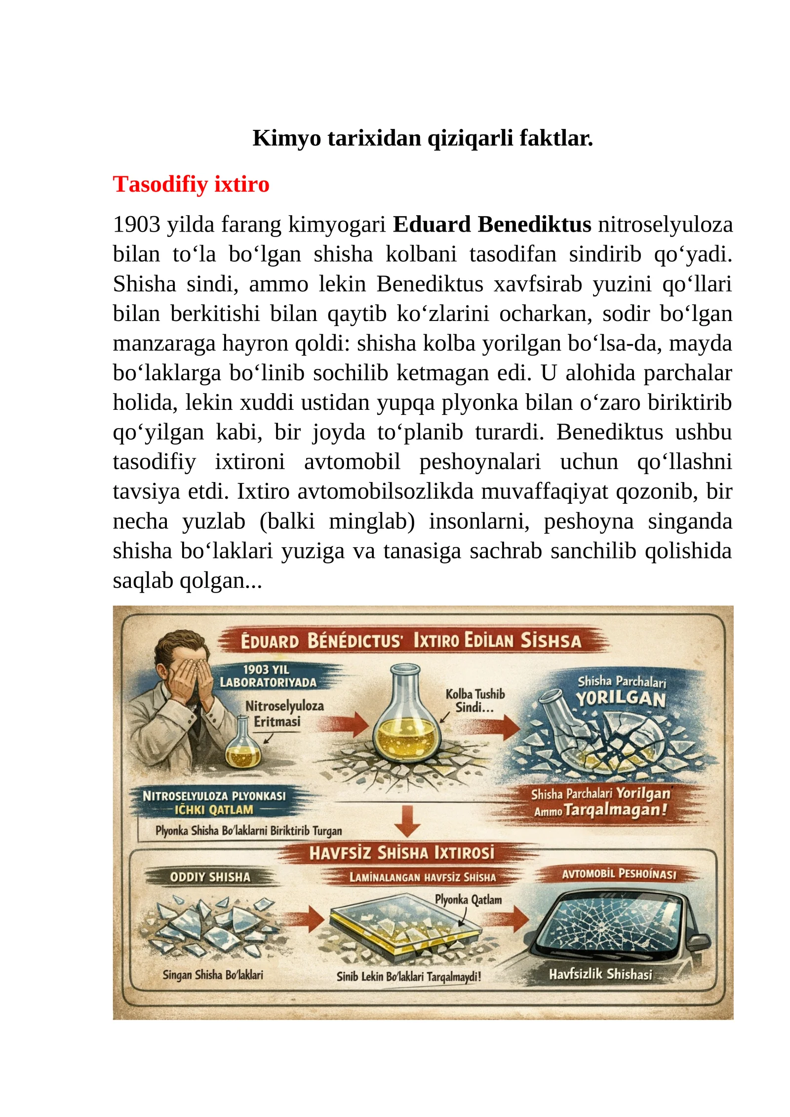 Kimyo tarixidan qiziqarli faktlar.