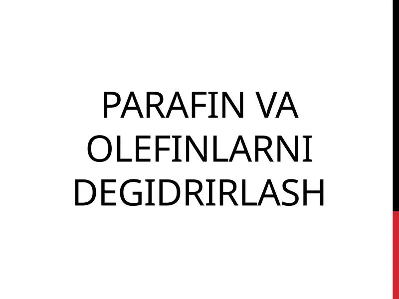 Parafinvaolefinlarnidegidrirlash Butadienvaizoprenishlabchiqarish
