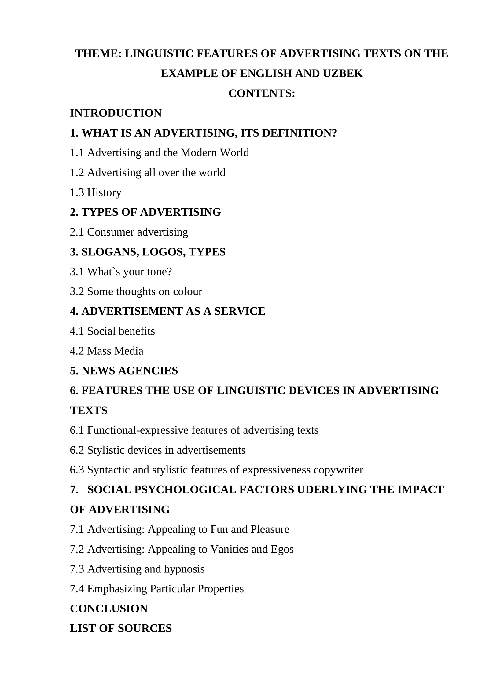 LINGUISTIC FEATURES OF ADVERTISING TEXTS ON THE EXAMPLE OF ENGLISH AND ...