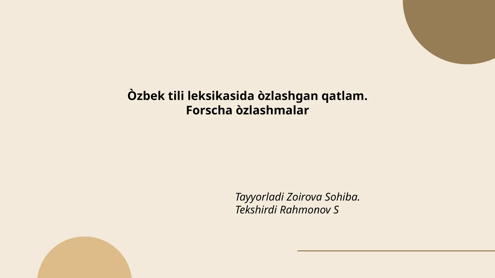 Forscha òzlashmalar