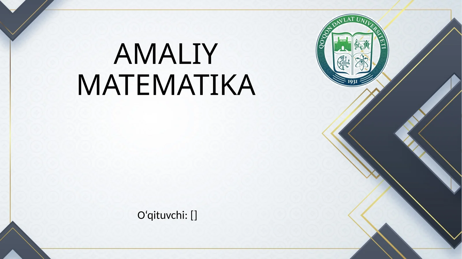 AMALIY MATEMATIKA