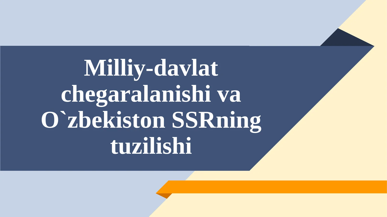 O`zbekiston SSR ning tuzilishi