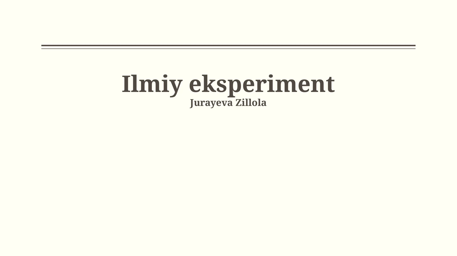 Ilmiy eksperiment