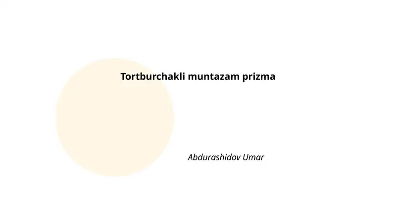 Tortburchakli muntazam prizma