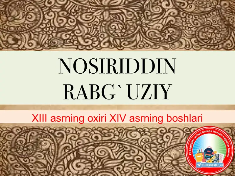 Raabg'uziy hayoti va ijodi