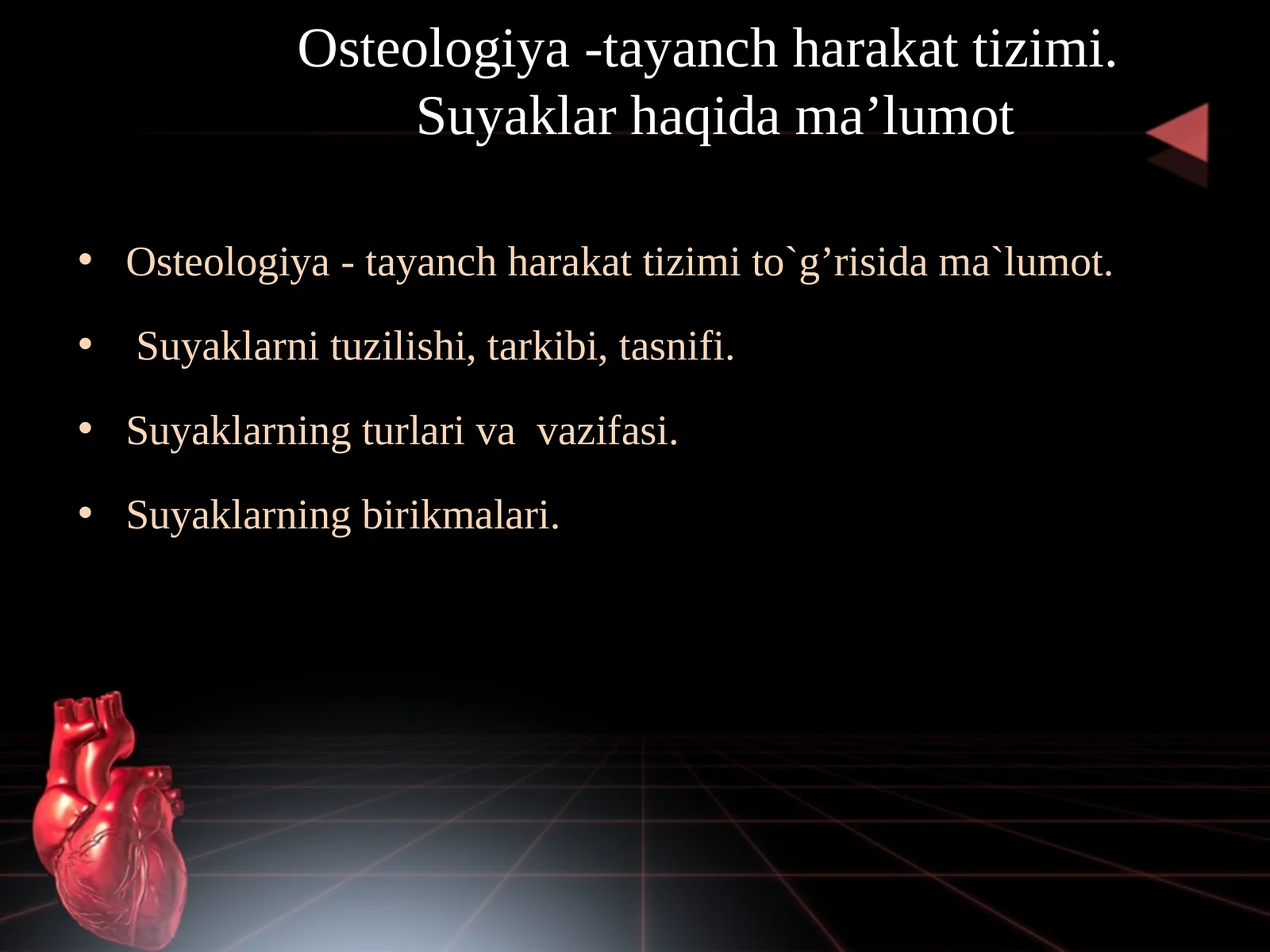 Osteologiya -tayanch harakat tizimi.  Suyaklar haqida ma’lumot