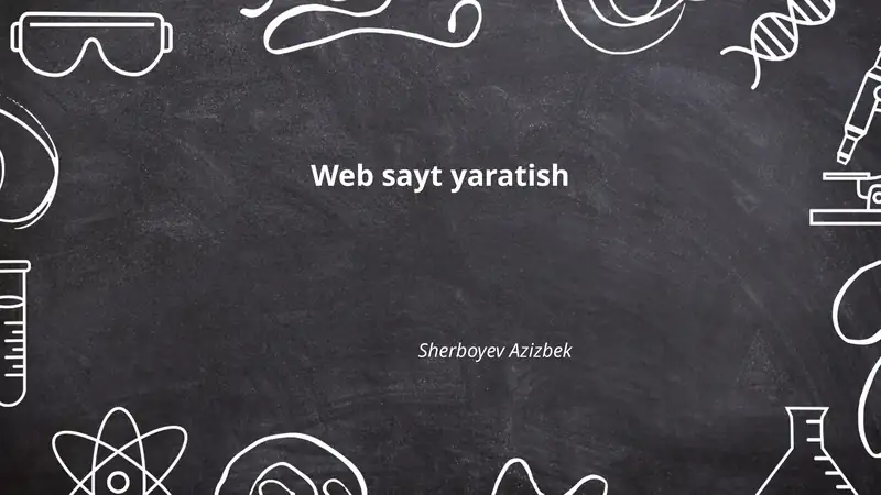 Web sayt yaratish